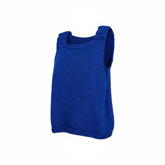 Knit Elegant Royal Blue Women's Tank Top - Picture 4 of 5